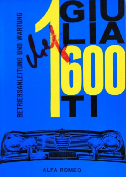 Alfa Romeo Giulia 1600 TI 1963 Owner Manual (6537)